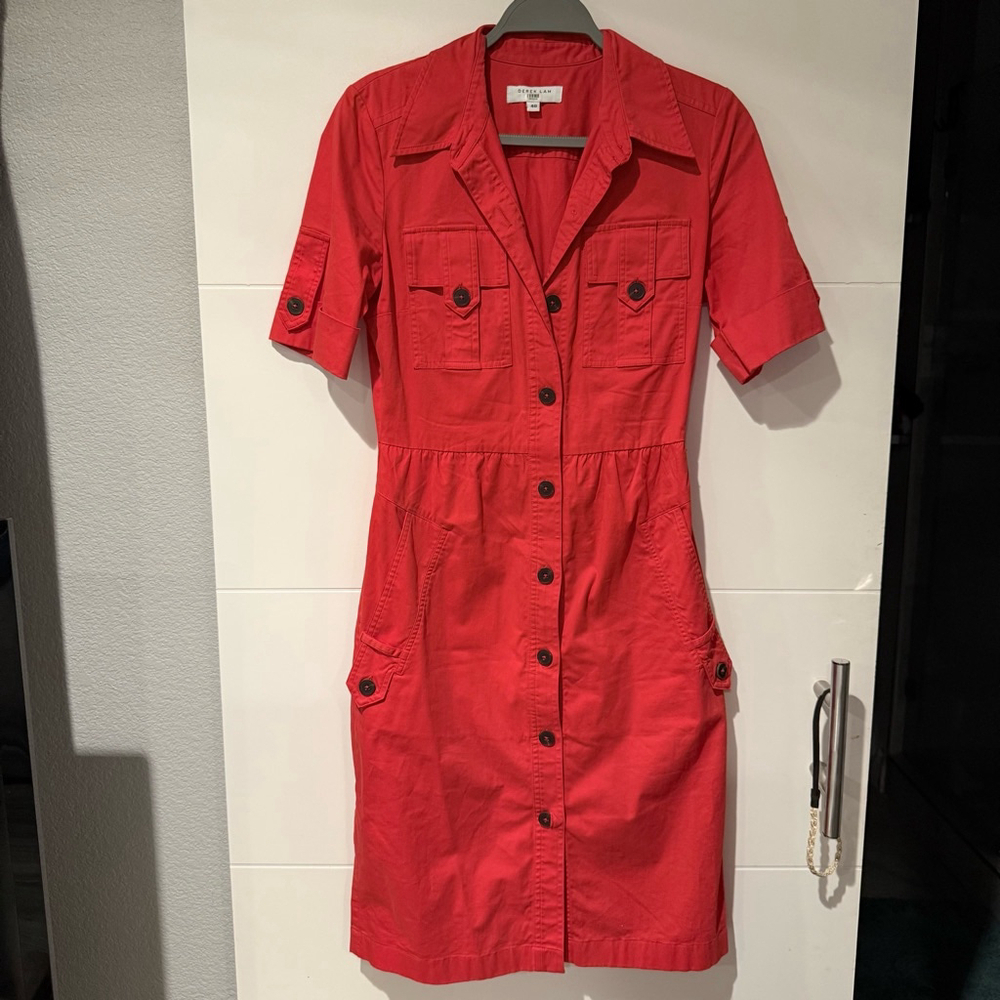 Derek Lam Collective Dress Size 40 Red Short Sleeve